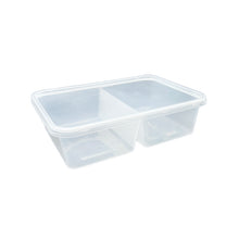 Load image into Gallery viewer, 2 compartment 650ml rectangle plastic container