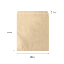 Load image into Gallery viewer, 3F Brown Food Paper Bags 20cm x 23cm