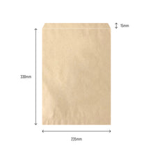 Load image into Gallery viewer, 6F Brown Food Paper Bags 23cm x 33cm