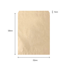Load image into Gallery viewer, 8F Brown Food Paper Bags 33 x 25cm