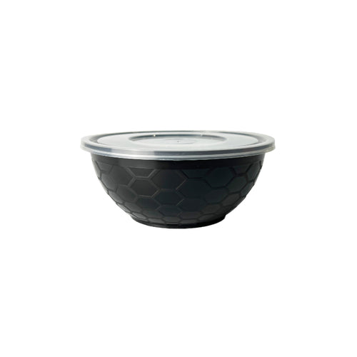 1050ml plastic takeaway black bowl