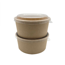 Load image into Gallery viewer, 1300ml kraft brown paper bowl stack
