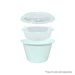 1500ml white plastic container with tray