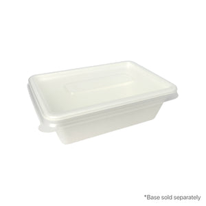 PET Lids with rectangular sugarcane container