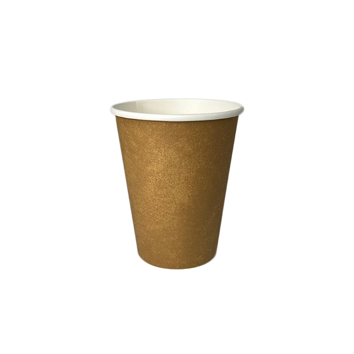 12oz Single Wall Coffee Cups - Kraft Brown - 1000pcs