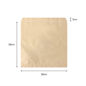 2W brown food paper bags 20cm x 20cm