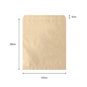 4F Brown Food Paper Bags 23cm x 28cm