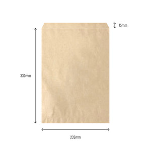 6F Brown Food Paper Bags 23cm x 33cm