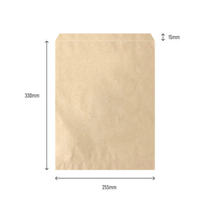 8F Brown Food Paper Bags 33 x 25cm