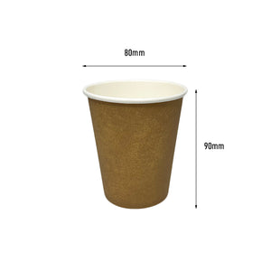 8oz Single Wall Coffee Cups Kraft Brown (1000pcs)