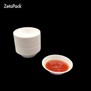 White plastic sauce dish