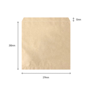 Square Sponge Brown Paper Bags 28 x 28cm