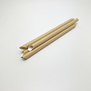 Bubble Tea Paper Straws Brown Individual Wrapped Slash End (230x12mm)