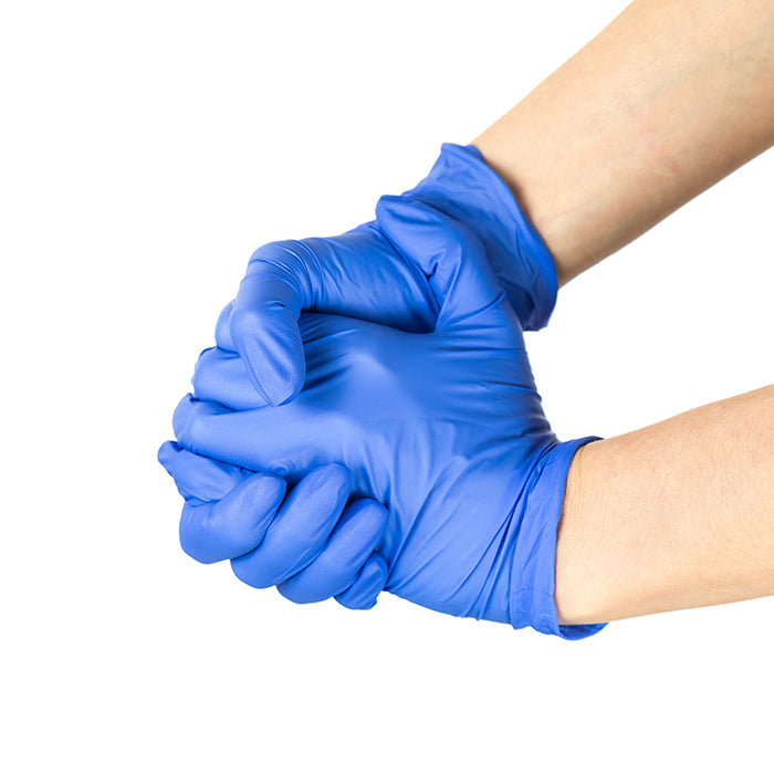 Disposable Blue Vinyl Powder Free Gloves (Medium Size)