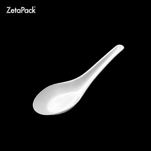 Disposable chinese soup spoon white