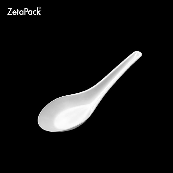 Disposable chinese soup spoon white