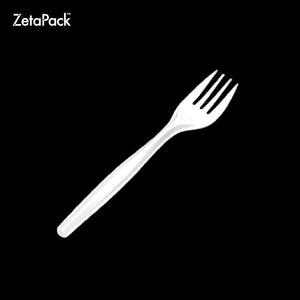 Disposable white plastic fork