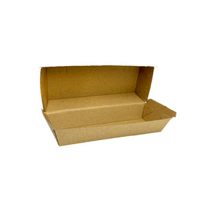 Brown hot dog box