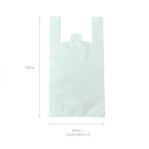 large reusable white plastic bag 36um