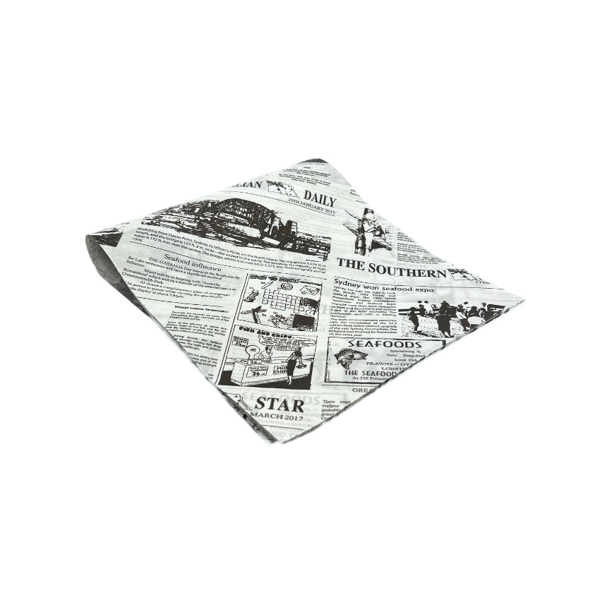 Newspaper print greaseproof paper