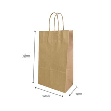 Load image into Gallery viewer, small kraft brown paper bag 265x160x90mm
