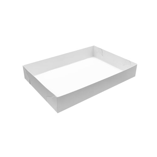 Large white paper cake tray