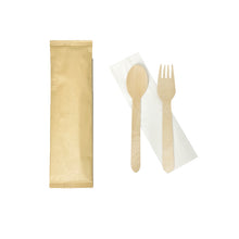 Load image into Gallery viewer, Disposable Spoon Fork Napkin Set
